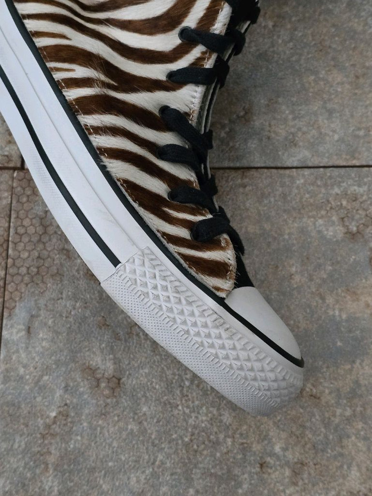 (235)컨버스 척테일러 올스타 지브라 송치 하이 스니커즈 운동화--7
