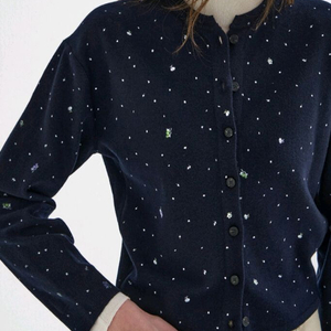 한섬 26ss신상 시스템 플라워 프린티드 니트 가디건 프리