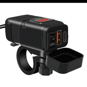오토바이 usb 충전기 QC3.0 PD 고속충전 전압계 이미지