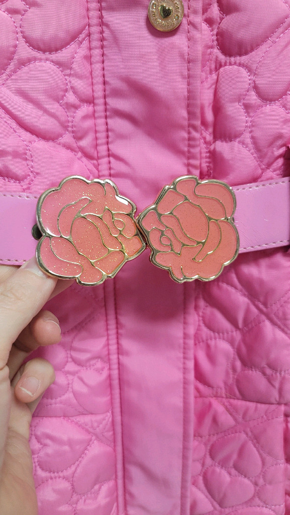 프렌치캣 퀼팅 벨트 점퍼 105사이즈 (여아 아동 의류)--1