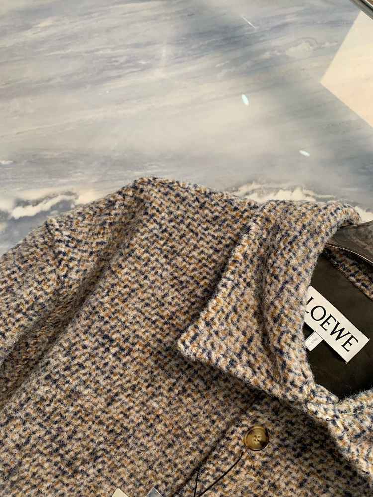 로에베 남성용 울 믹스 오버셔츠--2