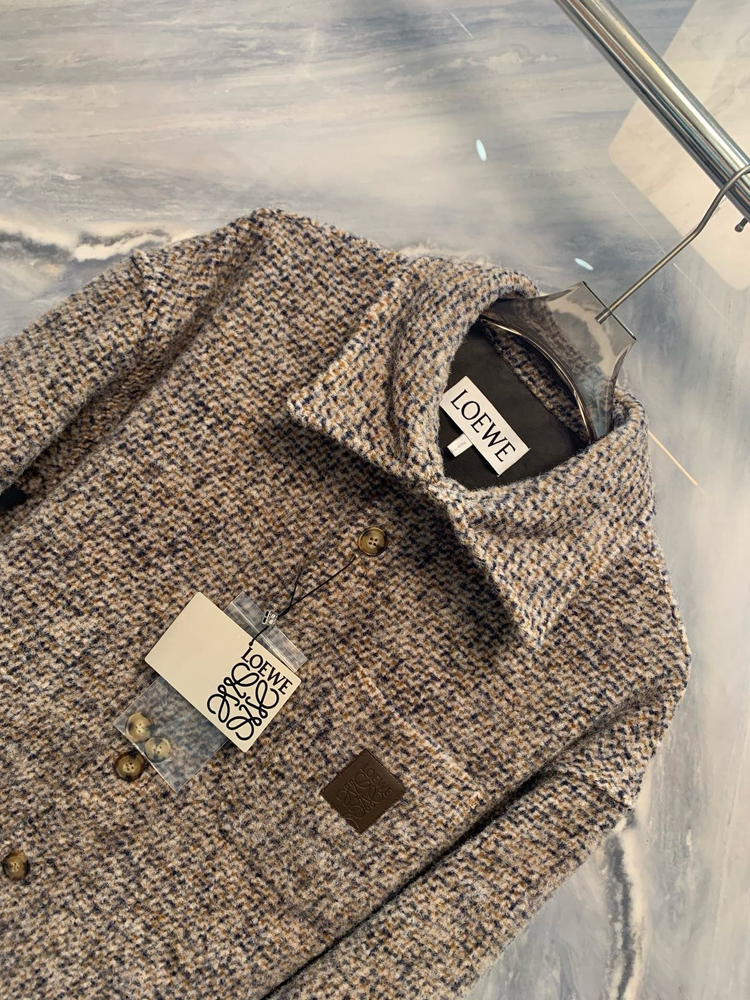 로에베 남성용 울 믹스 오버셔츠--1