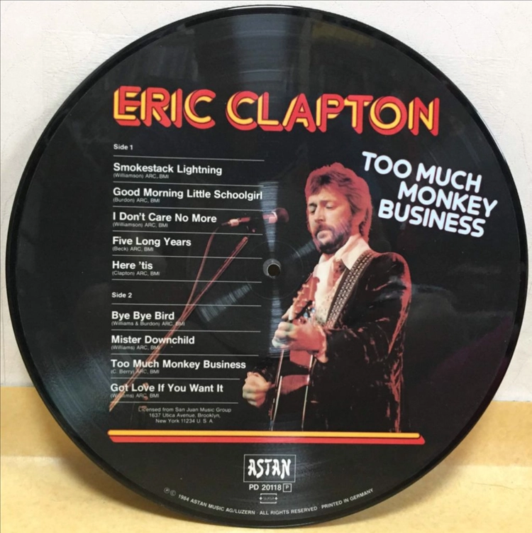 LP ; eric clapton - too much monkey business 에릭 클랩튼 픽쳐디스크 엘피 음반 이미지