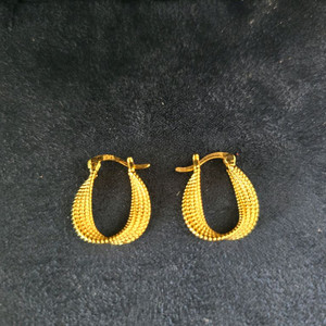 925실버 골드도금 링 귀걸이