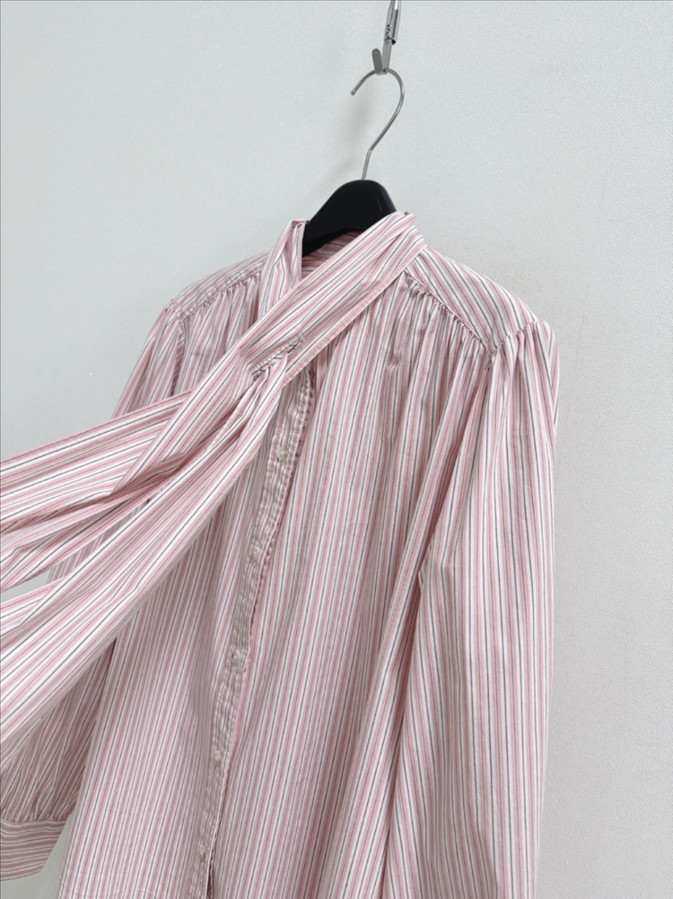 애프터글로우 타이 스트라이프 셔츠--4