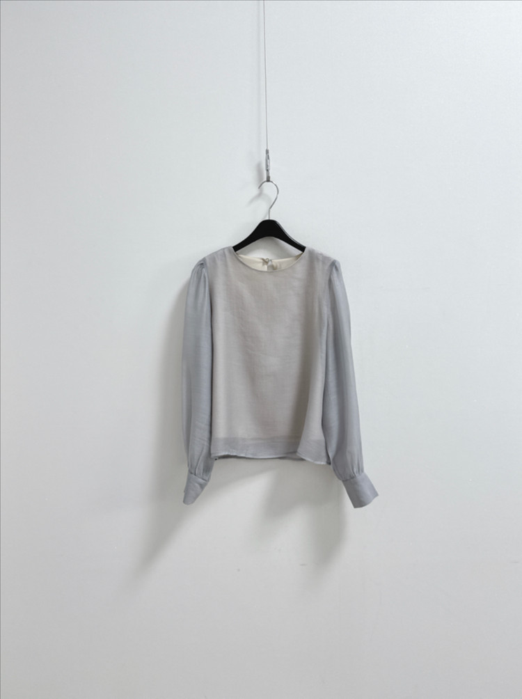 주르티 시스루 라운드 블라우스--2