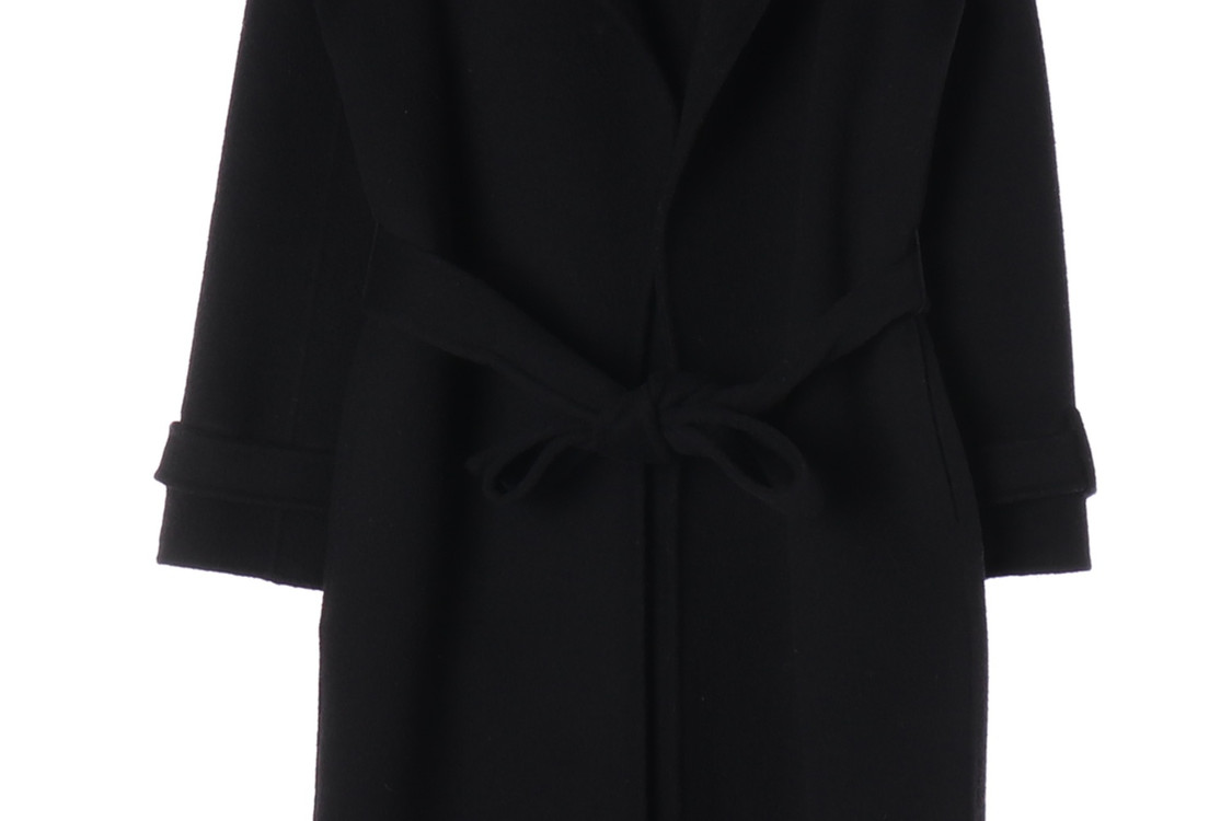 마르디메크르디 울캐시미어100% 블랙 핸드메이드 롱 코트 이미지