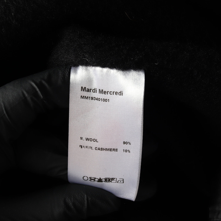 마르디메크르디 울캐시미어100% 블랙 핸드메이드 롱 코트 이미지