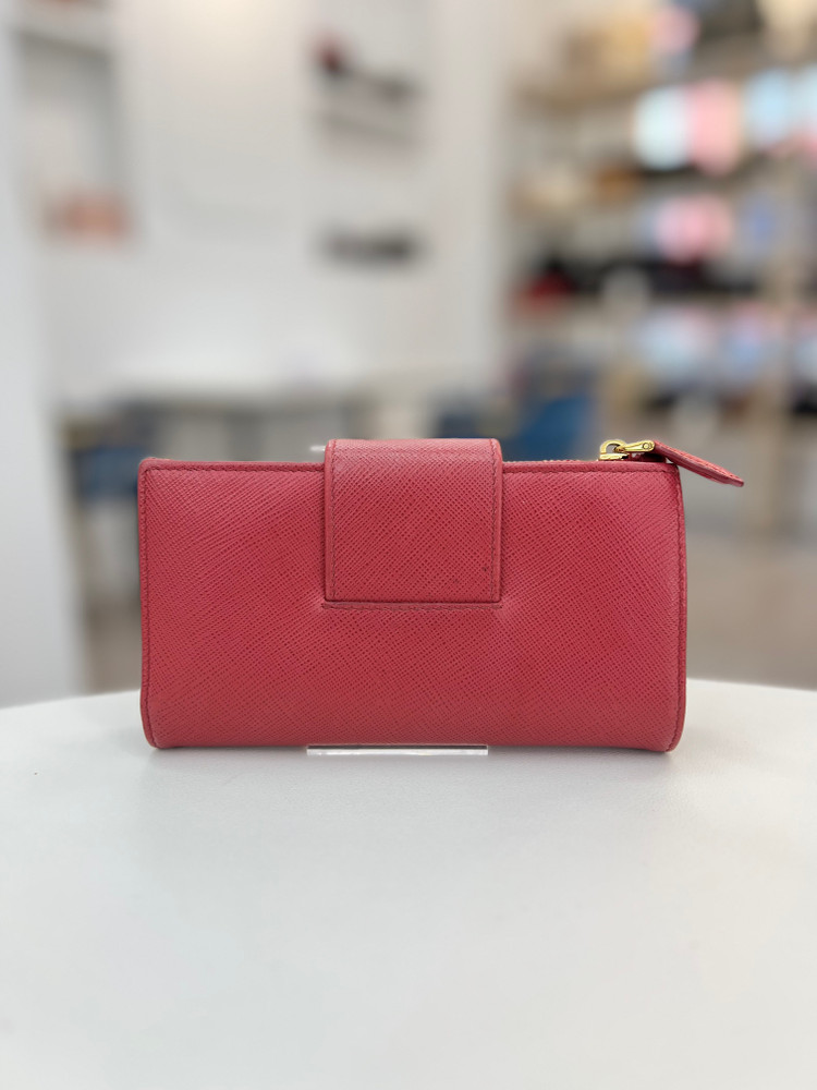 [중고명품 럭스올 울산점]프라다 사피아노 레더 플랩 중지갑 1ML005--2