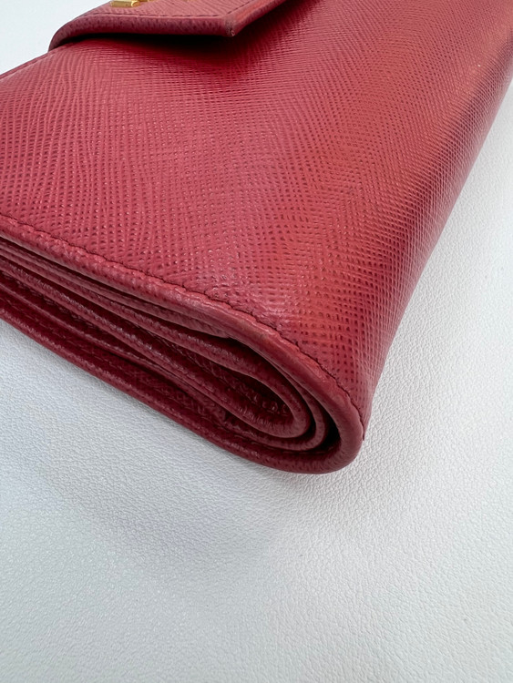 [중고명품 럭스올 울산점]프라다 사피아노 레더 플랩 중지갑 1ML005--8