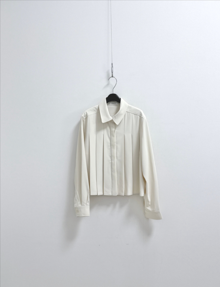 애프터글로우 플리츠 블라우스--2