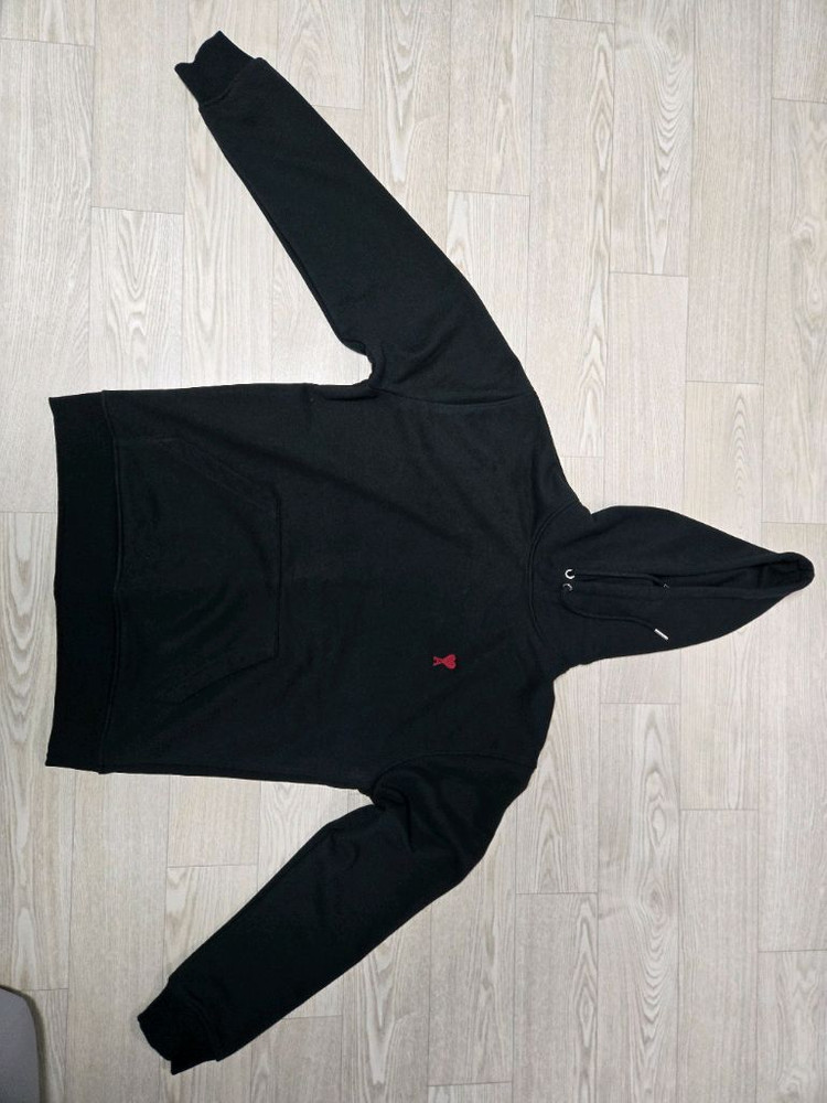 아미 스몰 하트 로고 블랙 후드티 XL 이미지