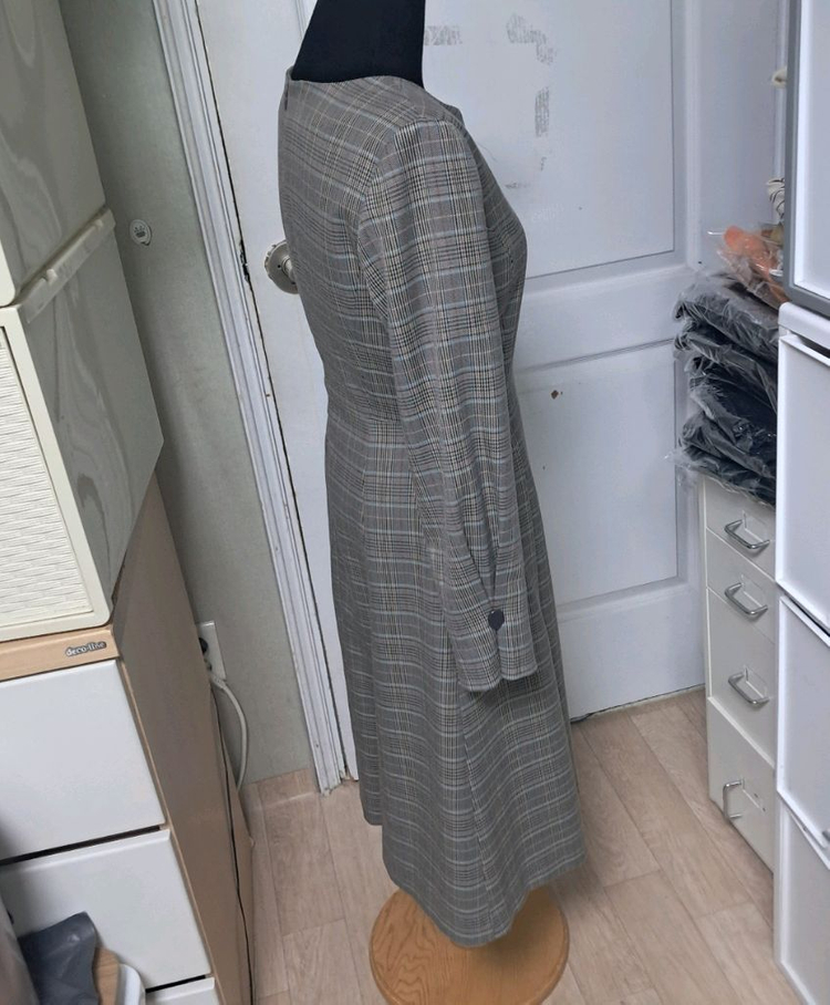 잇미샤 체크 롱 원피스 44~날씬55(상태상급) 이미지