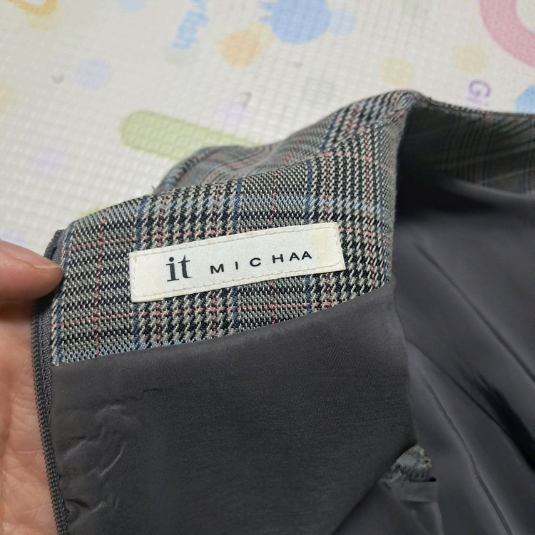 잇미샤 체크 롱 원피스 44~날씬55(상태상급) 이미지