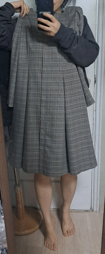 잇미샤 체크 롱 원피스 44~날씬55(상태상급) 이미지