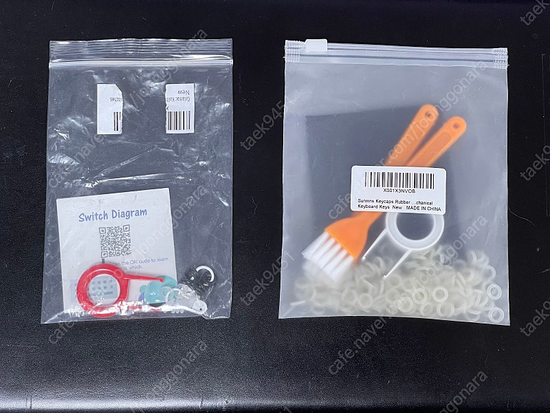 기계식 키보드 스위치 테스터 체리키 및 카일키, 스위치용 고무링, 키캡리무버 및 청소브러시 이미지