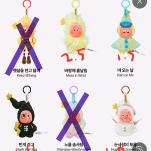 작은별 일기예보 바람,우비,눈사람,번개