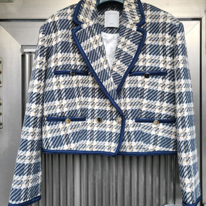 산드로 이사벨라 트위드 체크 크롭자켓 36 새상품수준