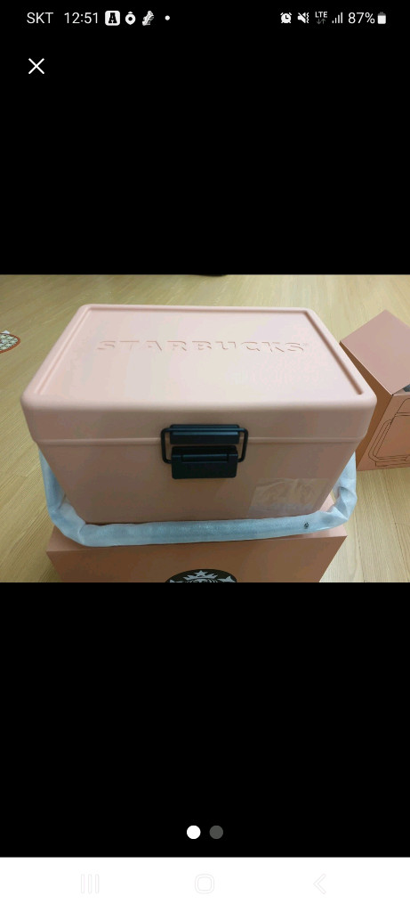 스타벅스 쿨러 (아이스박스) 핑크색 새상품 이미지