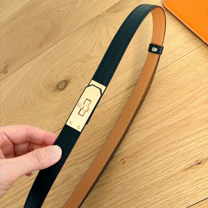 에르메스 켈리 디자인 리얼가죽 벨트 블랙 금장 새 제품