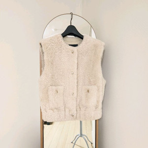 마쥬 겉 천연양모100%안감리얼양가죽100%리얼무스탕 크림베이지