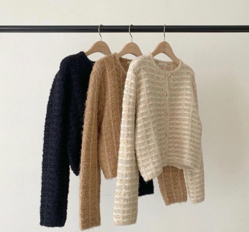 온스 베니티 트위드가디건--3