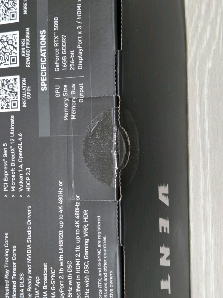 [미개봉] MSI 5080 벤투스 3X OC 플러스 D7 16GB 이미지