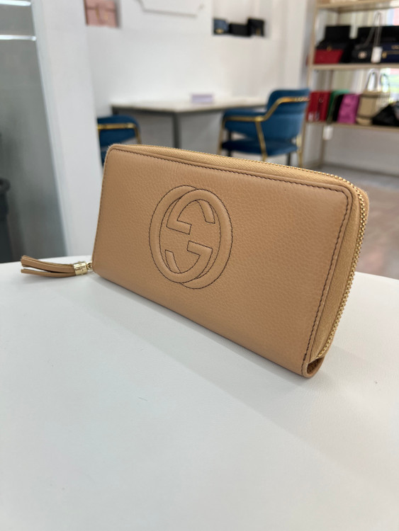 [중고명품 럭스올 울산점]구찌 소호 GG 로고 지퍼 장지갑 308004--1