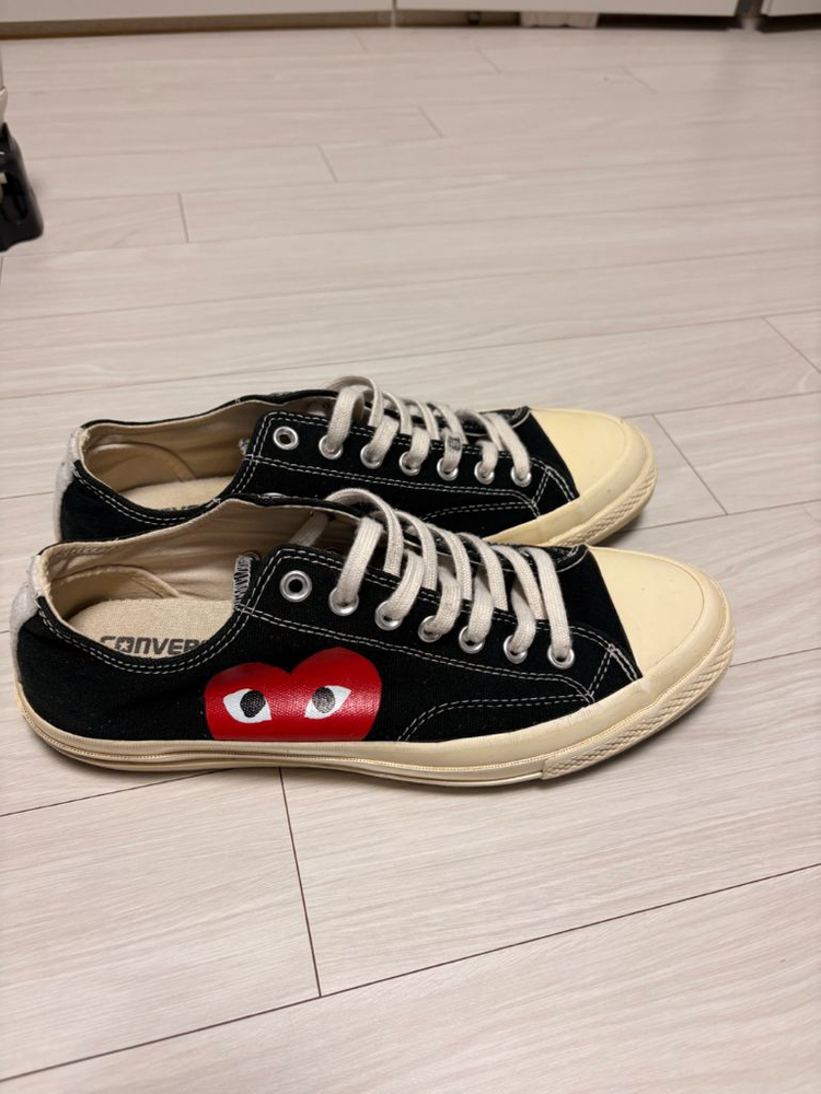 컨버스 꼼데가르송 척테일러 로우 블랙 285mm--2