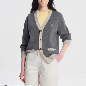 메종키츠네 배색 가디건 M