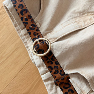 자라 레오파드 패턴 벨트 사이즈 80 리얼 송치 가죽 새 제품