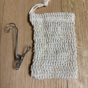 (린넨 면 비누망+집게형고리)세트 새상품 15개