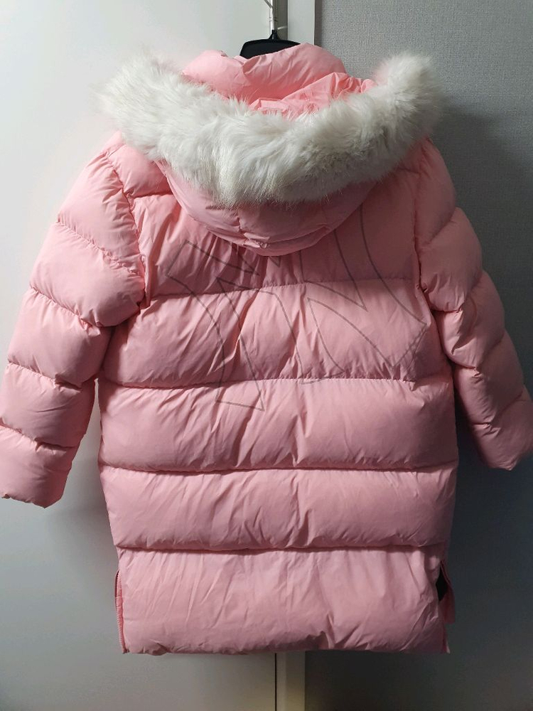 MLB 키즈 메가로고 디터쳐블 덕다운 롱 패딩 조끼 세트 155 핑크 71dj52061 오리털 점퍼 자켓 주니어 여--5