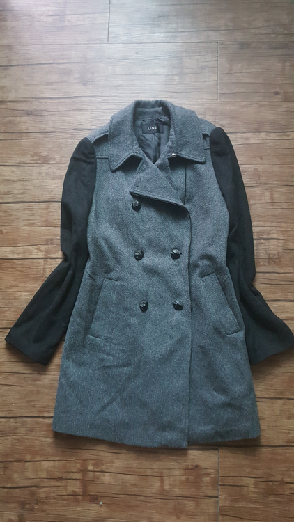 여성55 66 반코트 롱코트 롱재킷 데버노이즈 라인 배색 투톤--4