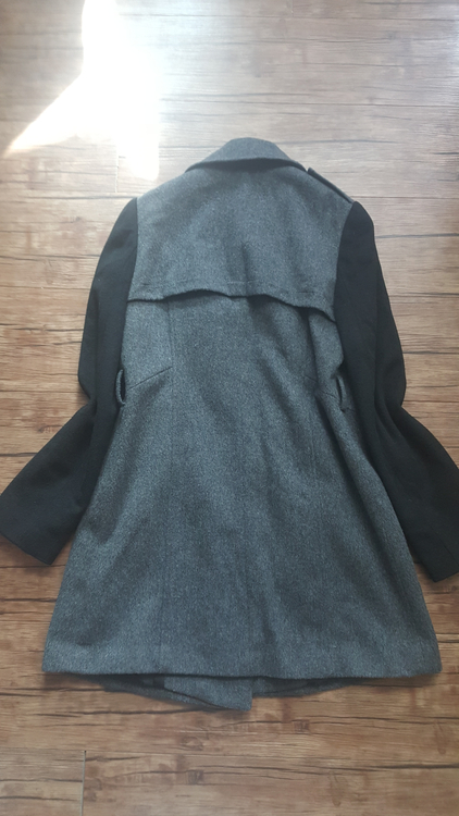 여성55 66 반코트 롱코트 롱재킷 데버노이즈 라인 배색 투톤--5