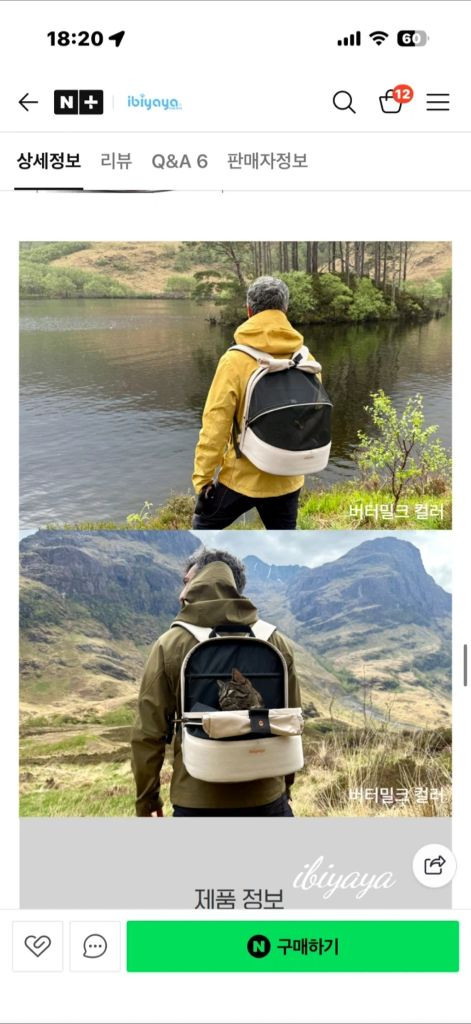 새제품)이비야야 파노라마 고양이 겸용 캐리어 백팩 FC2462 버터밀크 색상--6