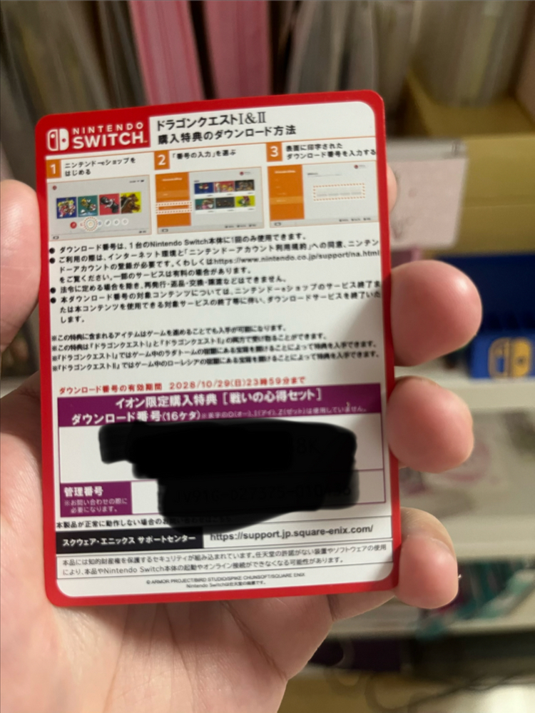닌텐도 스위치 드래곤퀘스트1&2 리메이크 이온몰 한정 특전코드--1