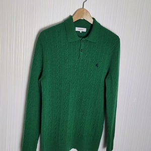 95_빈폴 케이블 카라넥 울 니트 그린