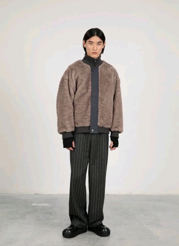 아모멘토 남성 리버시블 오버사이즈 시어링 점퍼 차콜 M / 자켓 유스 브라운야드 러프사이드 포터리--1