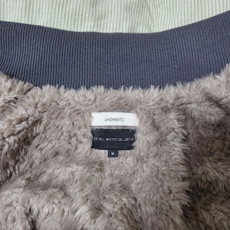 아모멘토 남성 리버시블 오버사이즈 시어링 점퍼 차콜 M / 자켓 유스 브라운야드 러프사이드 포터리--4