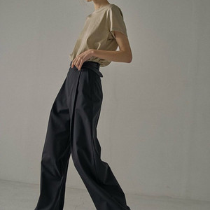 파사드패턴 썸머울 와이드 팬츠_black xs 새상품