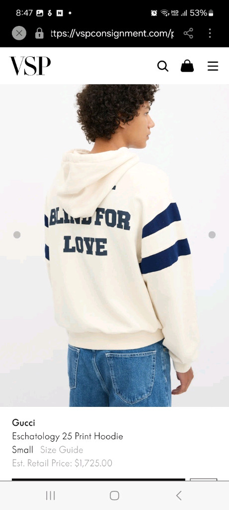 구찌 1921 프린팅 후드티 아이보리 m 백화점판 이미지