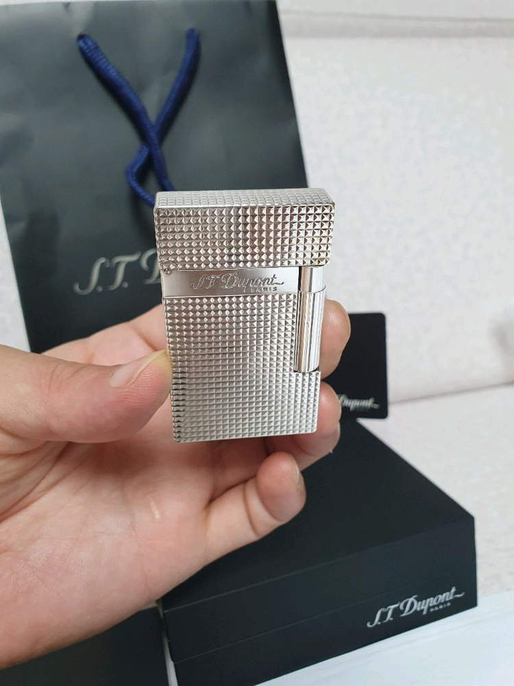 [새상품급] 듀퐁라이터 라인2 신형 ca16184 은장 쌍불 듀퐁 라이타 이미지