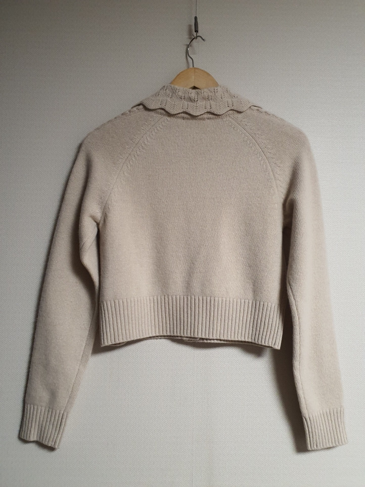 산드로 sandro 스캘럽 카라 니트 가디건 43 사이즈 이미지