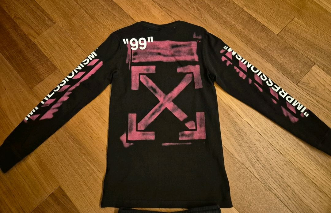 오프화이트 20ss 롱슬리브 반바지 블랙 xs 트레이닝복세트--2