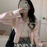 미니포에 복숭아 타르트 셔츠 핑크 스트라이프 자체제작 유이니 리넨느 에드모어 오디너리먼트 스파오 디어먼트 더바넷