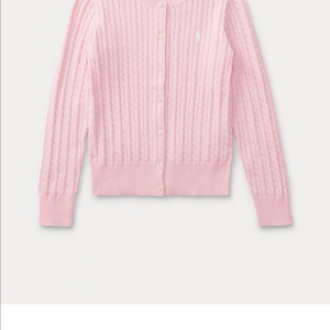 폴로 랄프로렌 걸즈 미니 케이블 코튼 니트 가디건 핑크 xl 새상품 이미지