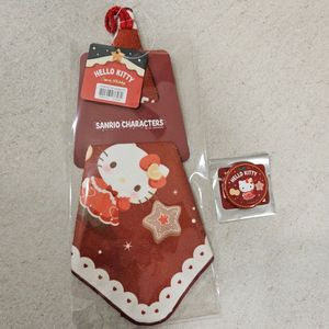 산리오홀리데이팝업 키티핸드타올+키티뱃지