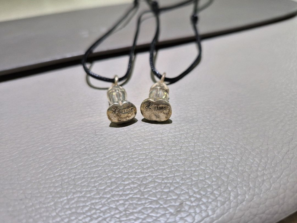 인면상 은 덩어리 가죽묵걸이--3