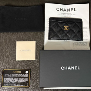 샤넬 캐비어 레더 카드지갑